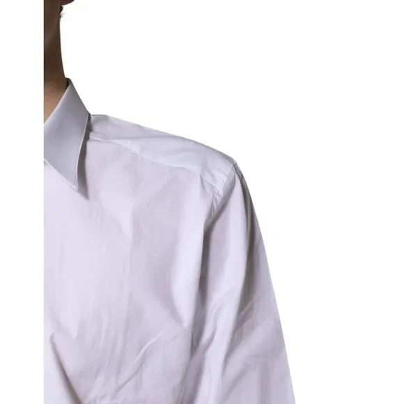 Dolce & Gabbana White Cotton GOLD Dress Formal Shirt